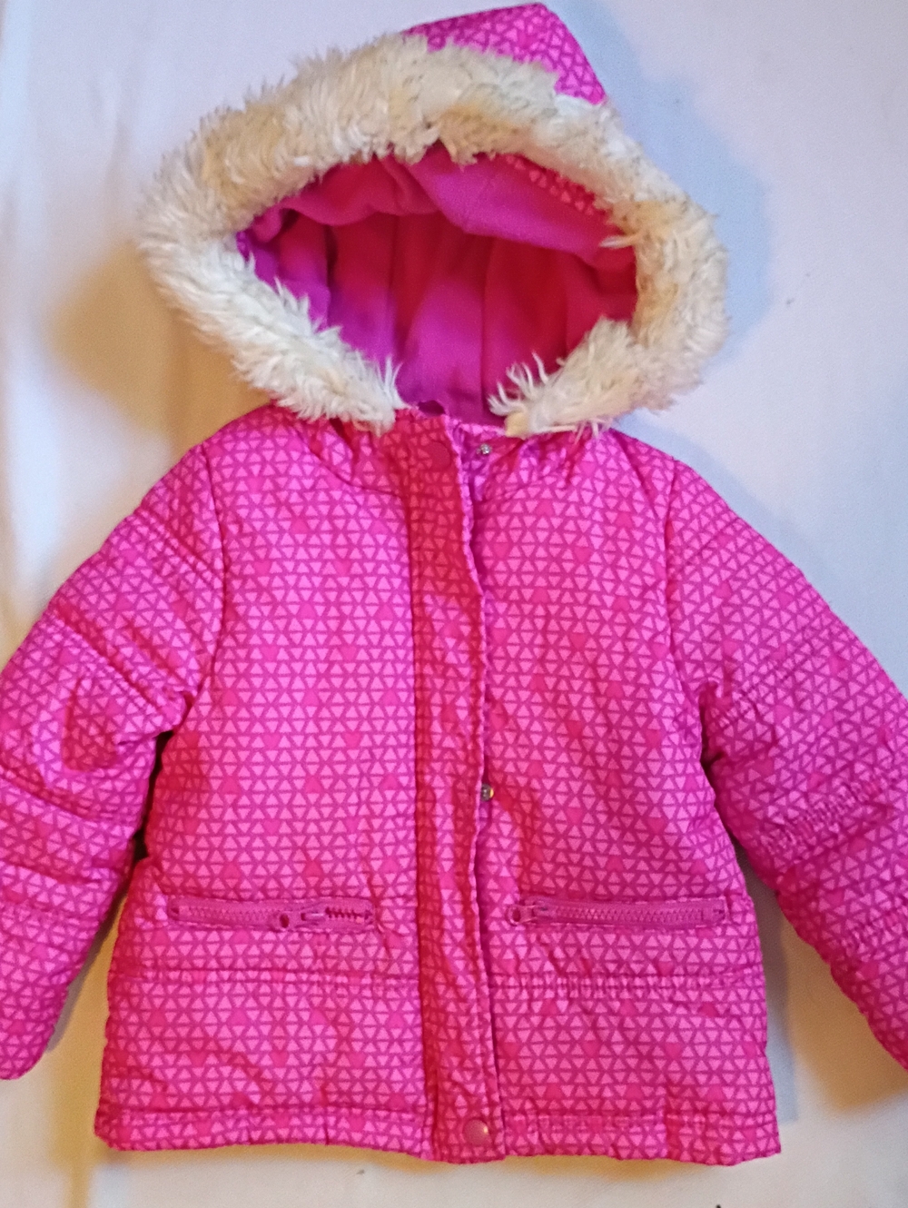 Osh Kosh Kids Pink Hooded Faux-Fur Trim Puffer Jacket